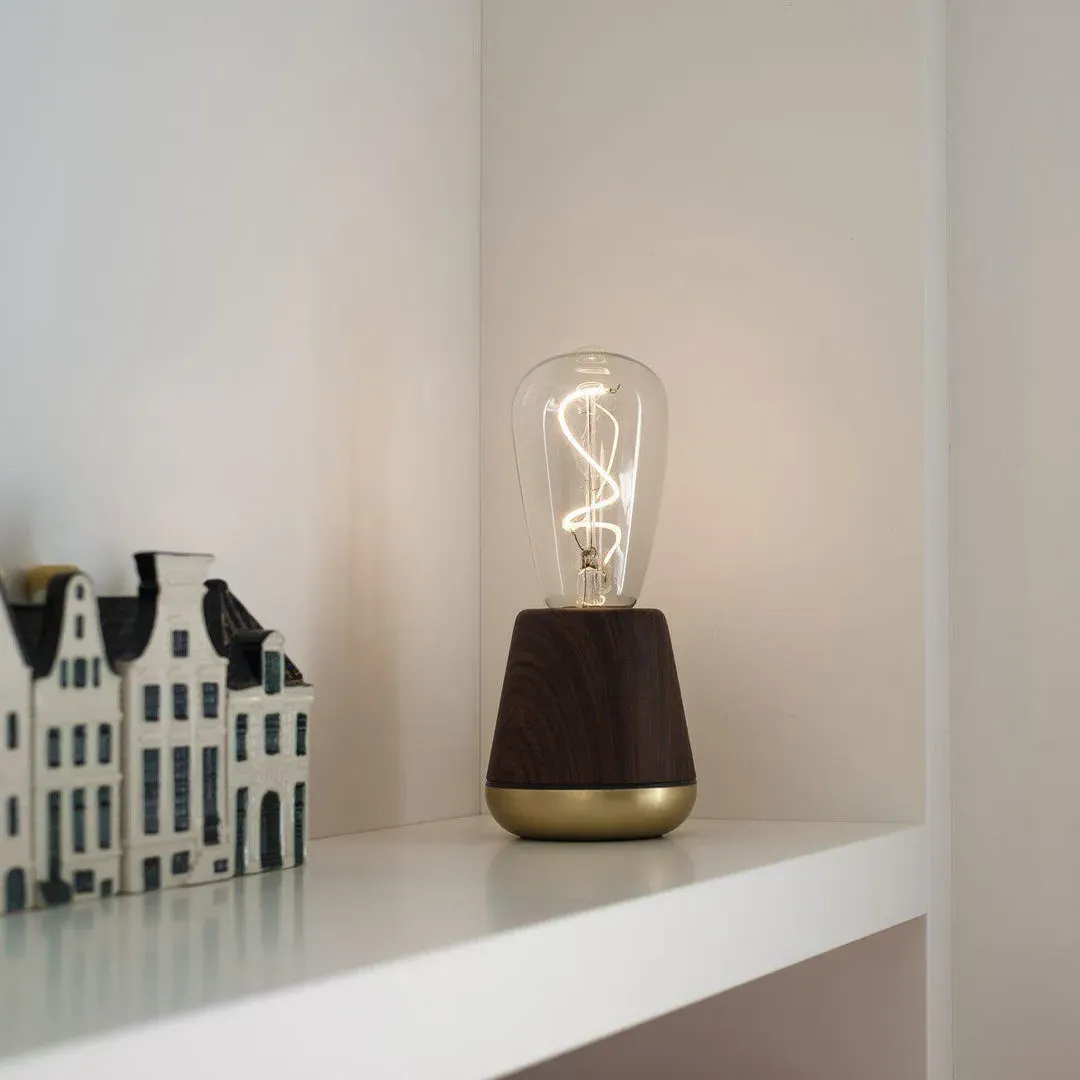 Cordless LED Table Lamp - Walnut, Wood