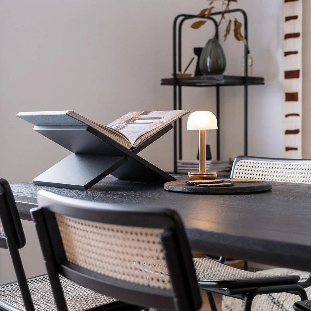 Cordless Table Light - Gold, Frosted Glass