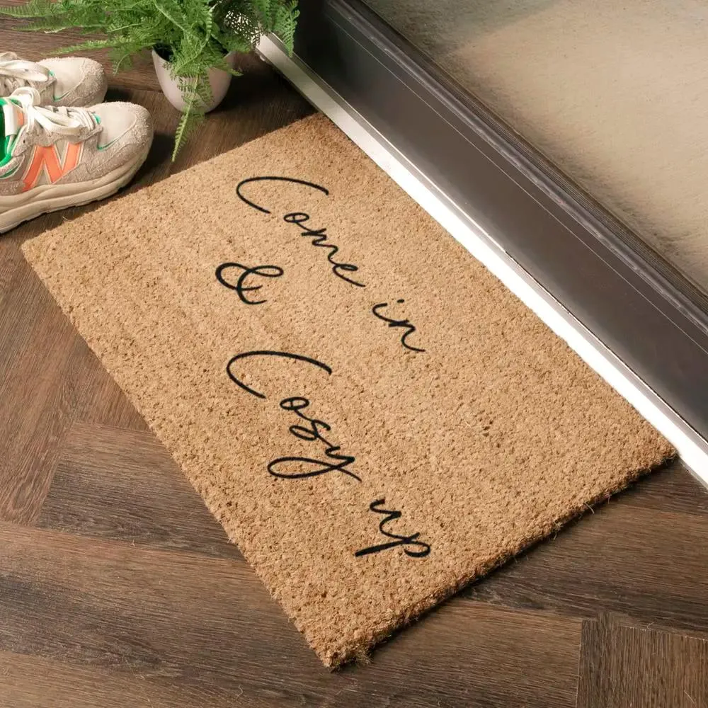 Cosy Typography Doormat - Black, Coir