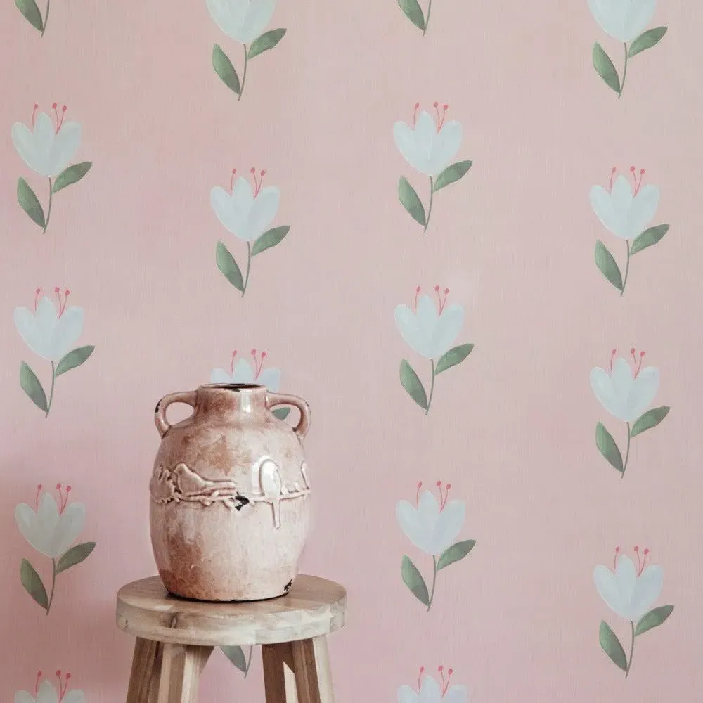 Cottage Tulip Wallpaper Roll - Floral Print image