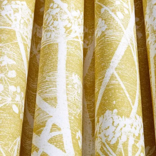Cow Parsley Linen Fabric - White & Chartreuse