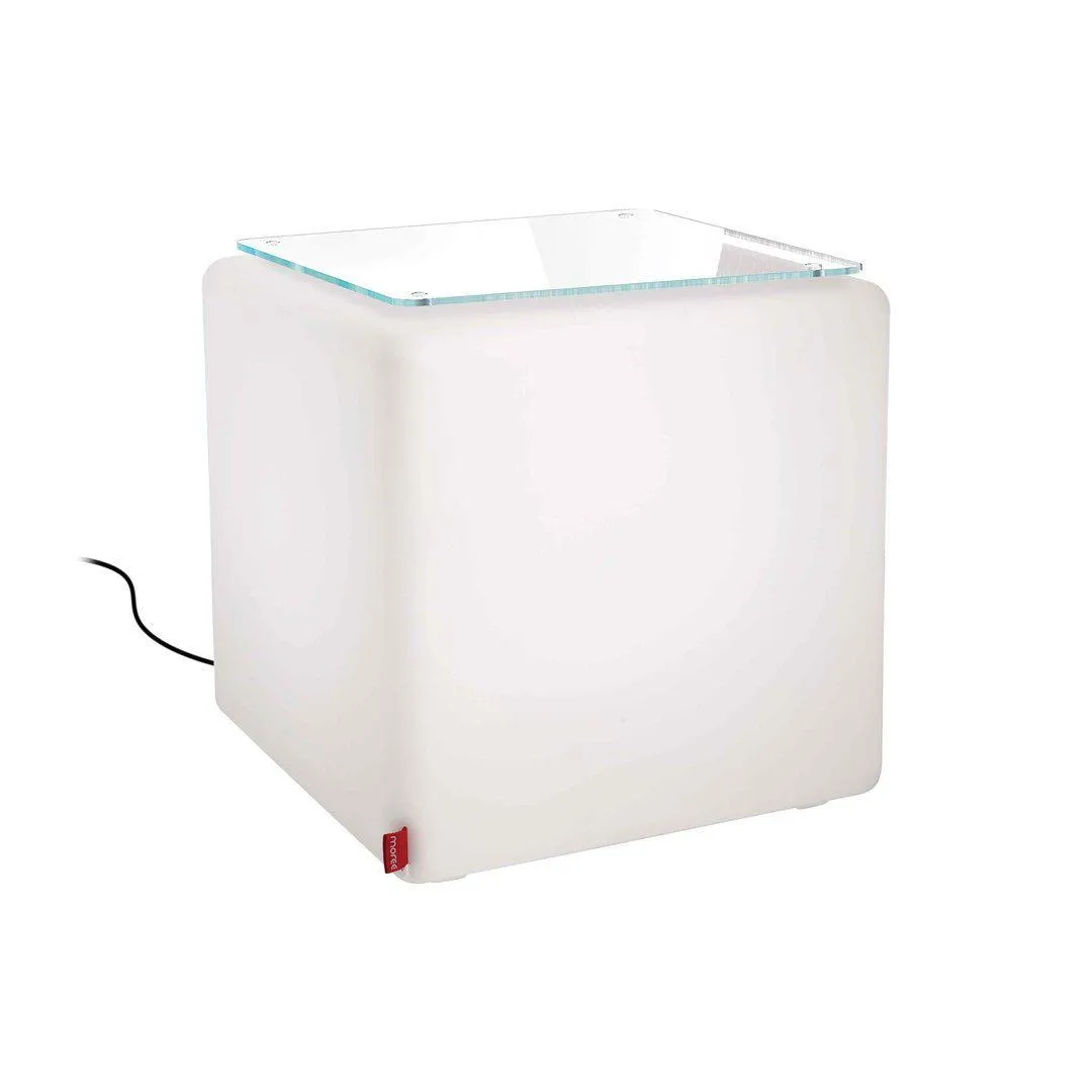 Cube Light-Up Garden Table - Glass Top