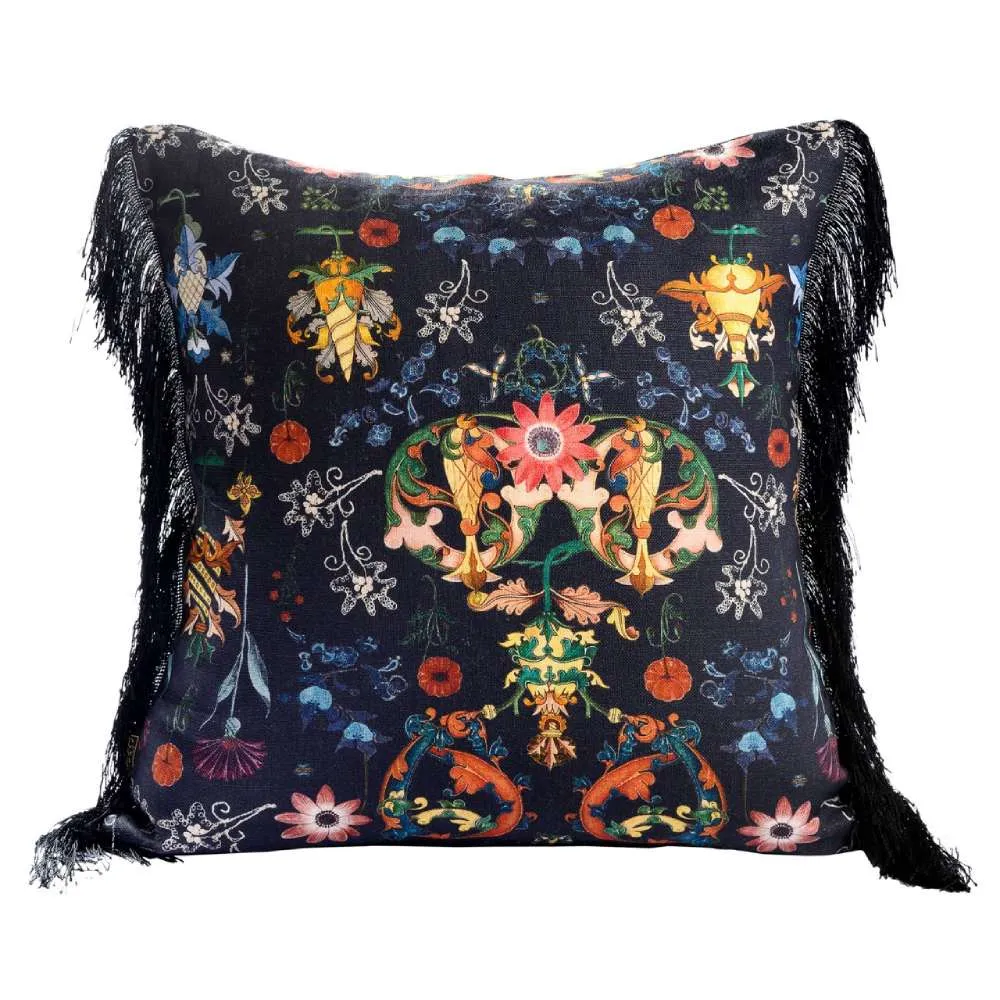 Cushion Folk Design - Blue, Fabric
