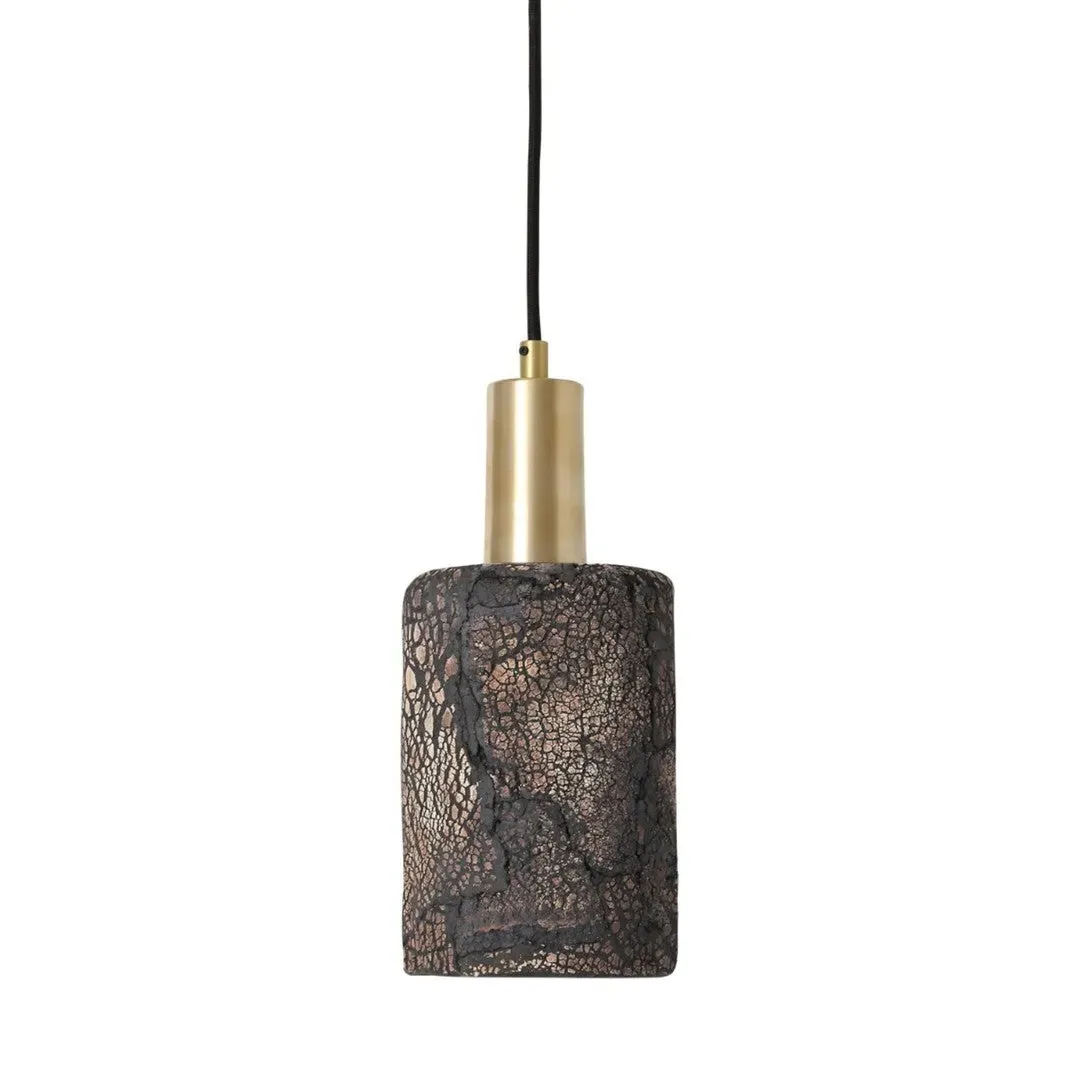 Cylinder Pendant Light - Black Clay, Ceramic image
