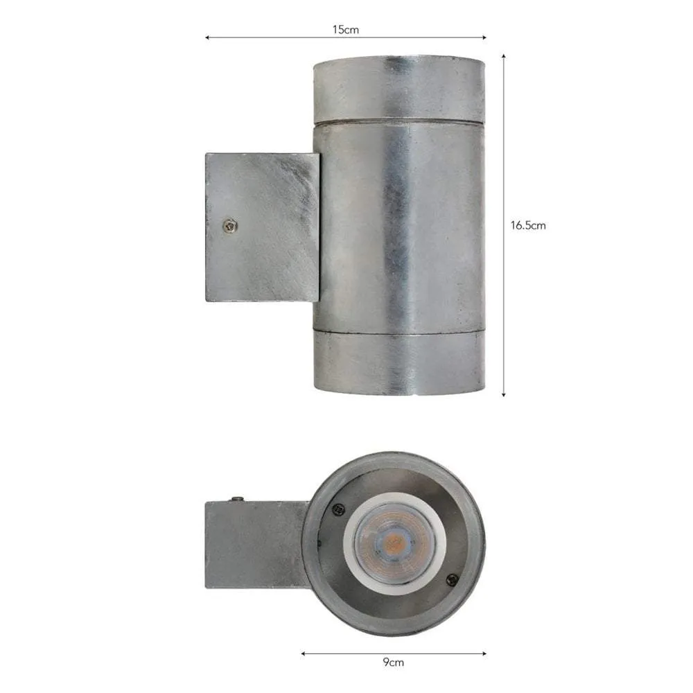 Cylindrical Up Down Wall Light - Steel