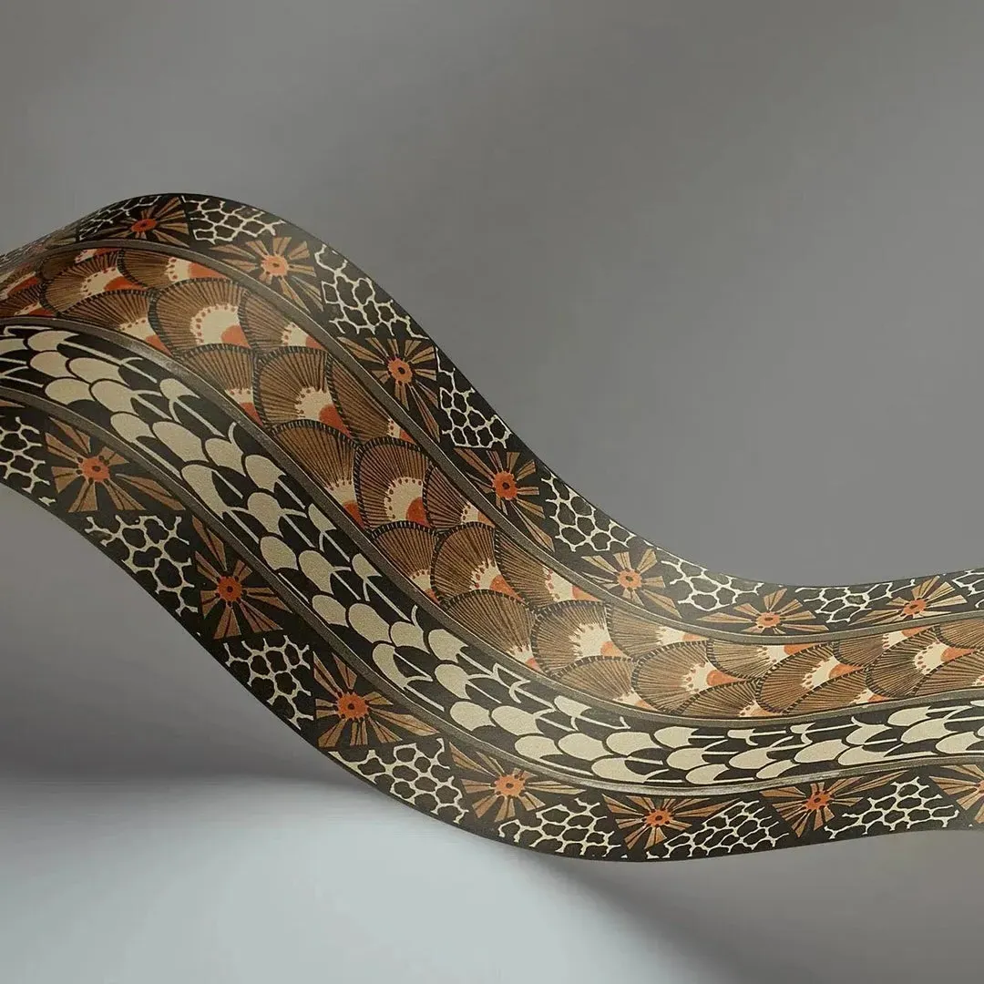 Decorative Border Wallpaper - Burnt Orange