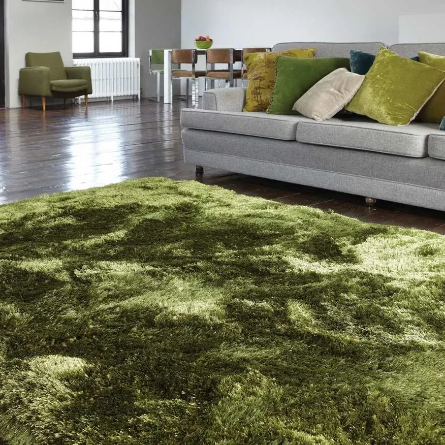 Deep Pile Shaggy Rug - Green image