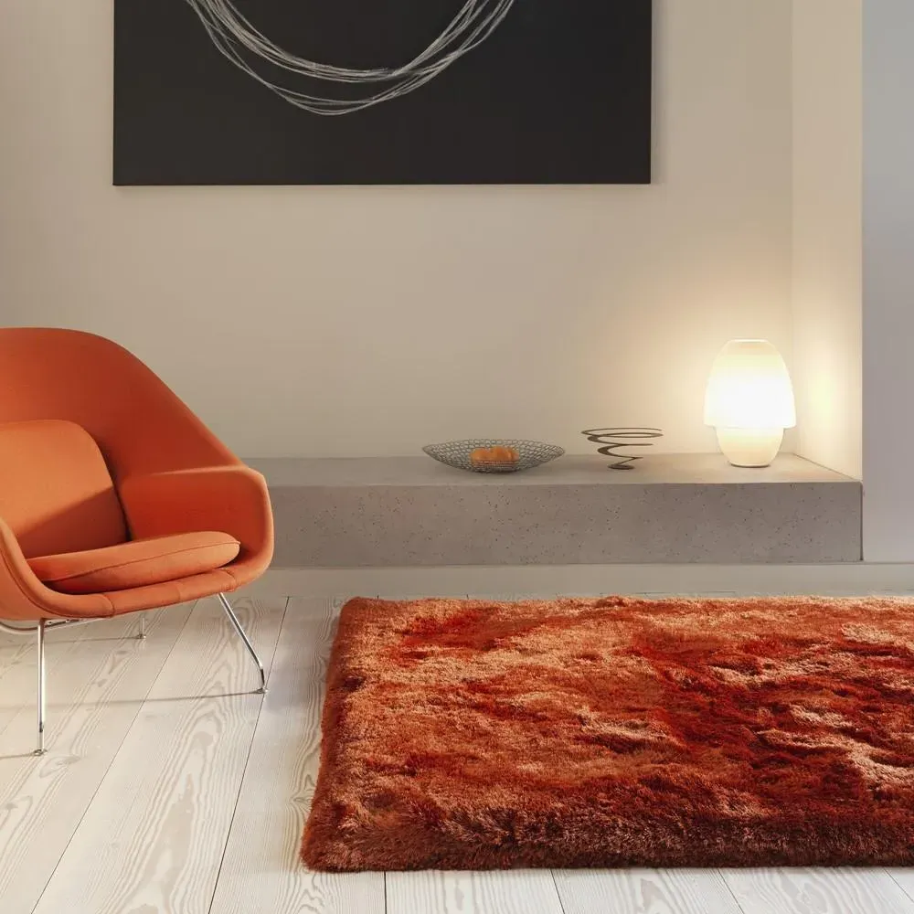 Deep Pile Shaggy Rug - Rust