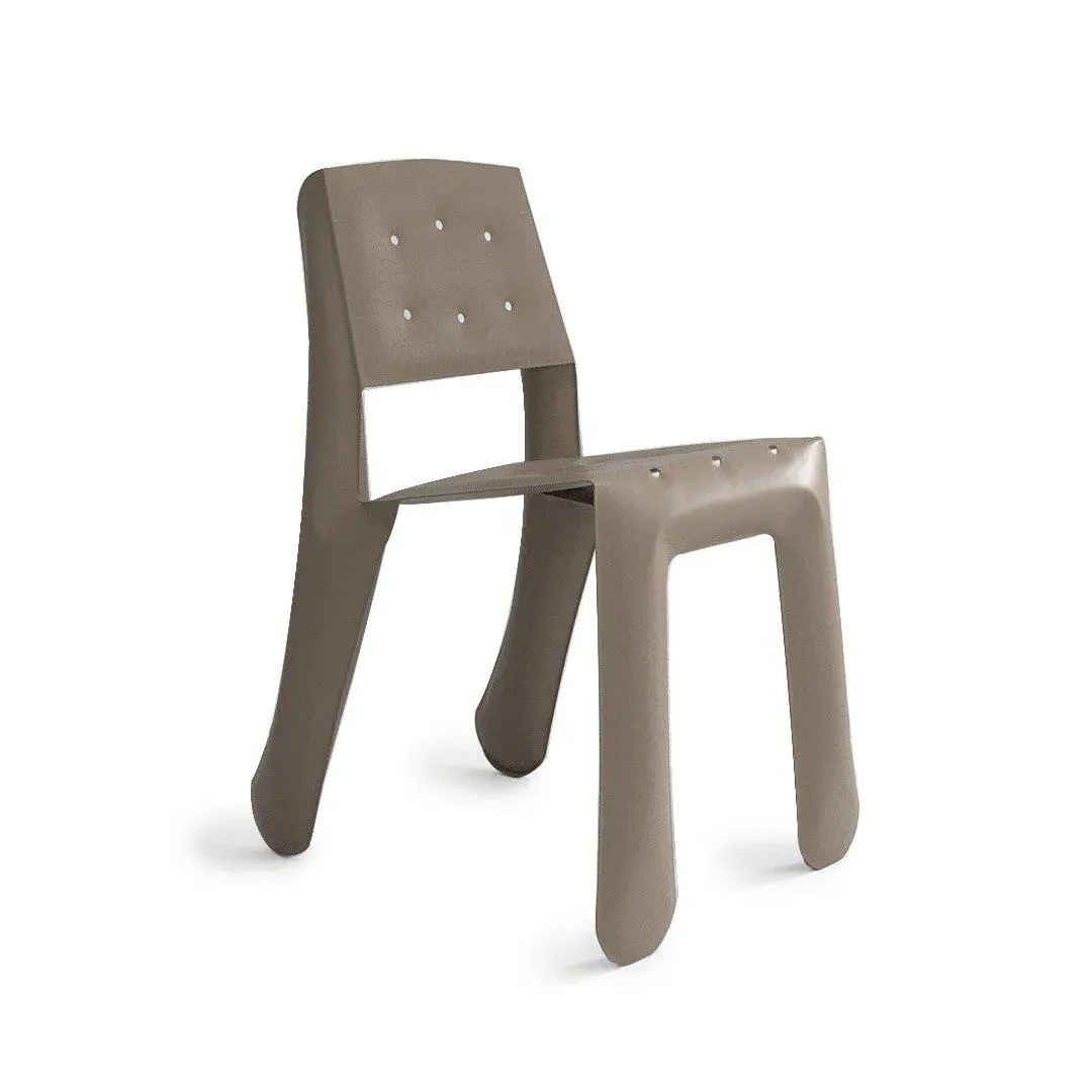 Dining Chair with Steel Frame - Beige, Steel image