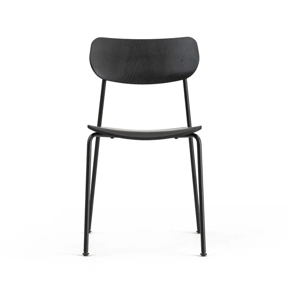 Dining Chair with Steel Frame - Black, Oak