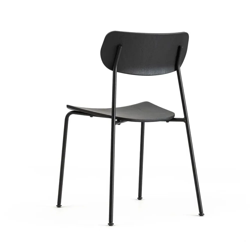 Dining Chair with Steel Frame - Black, Oak