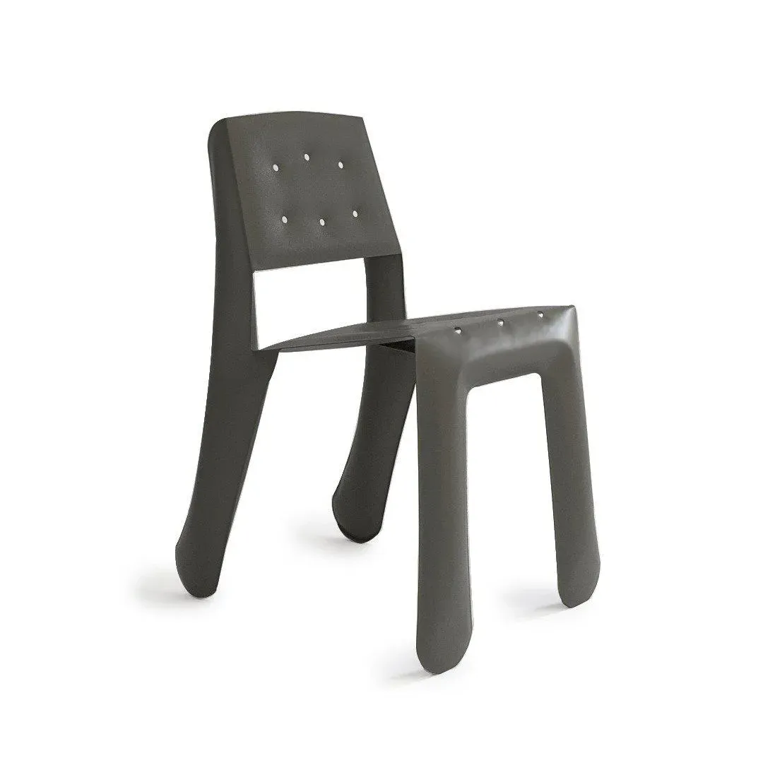 Dining Chair with Steel Frame - Grey, Steel