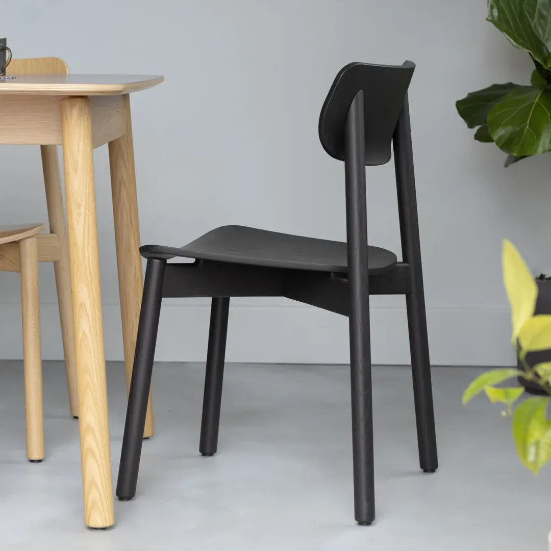 Dining Chair with Upholstery - Cognac, Leather