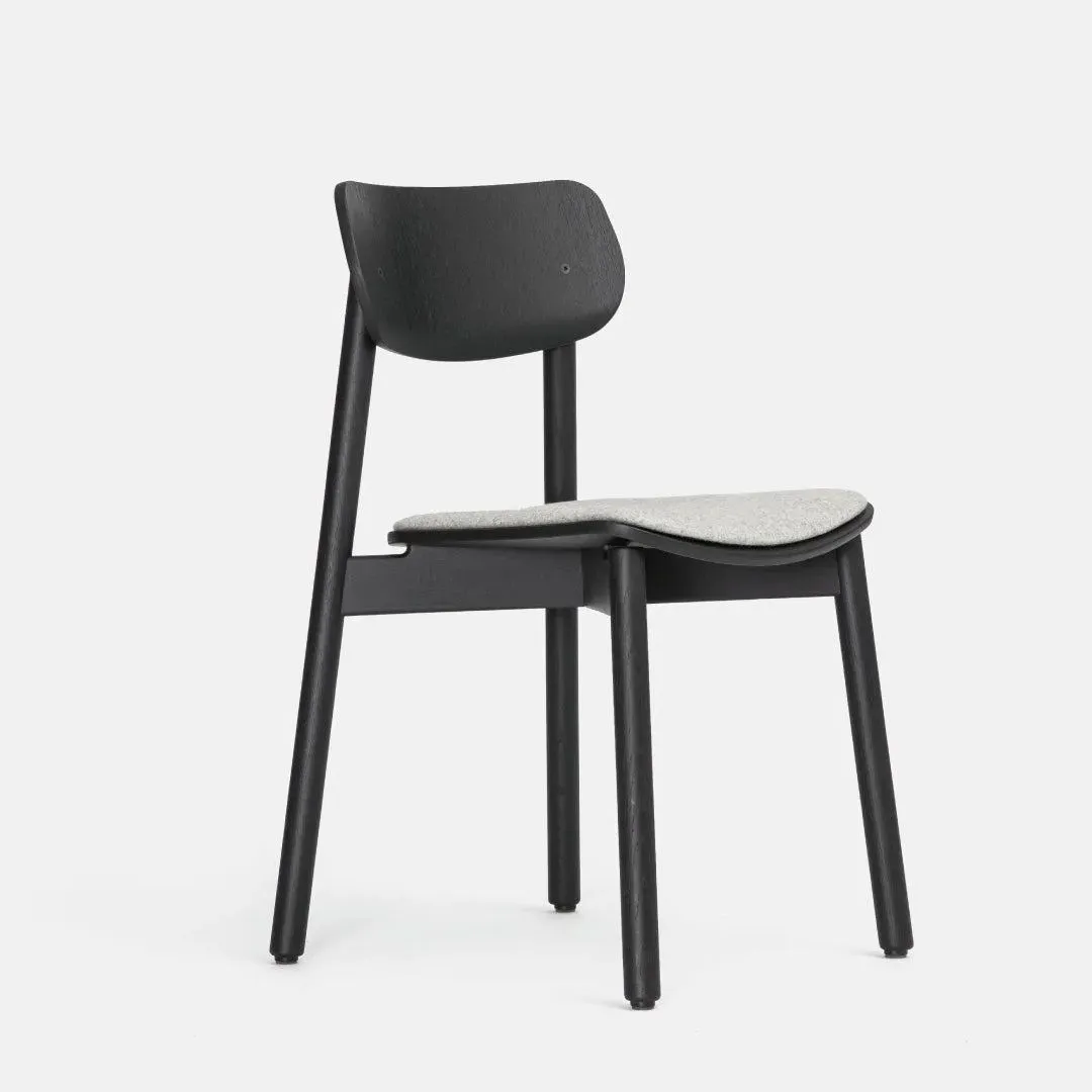 Dining Chair with Upholstery - Grey, Wool