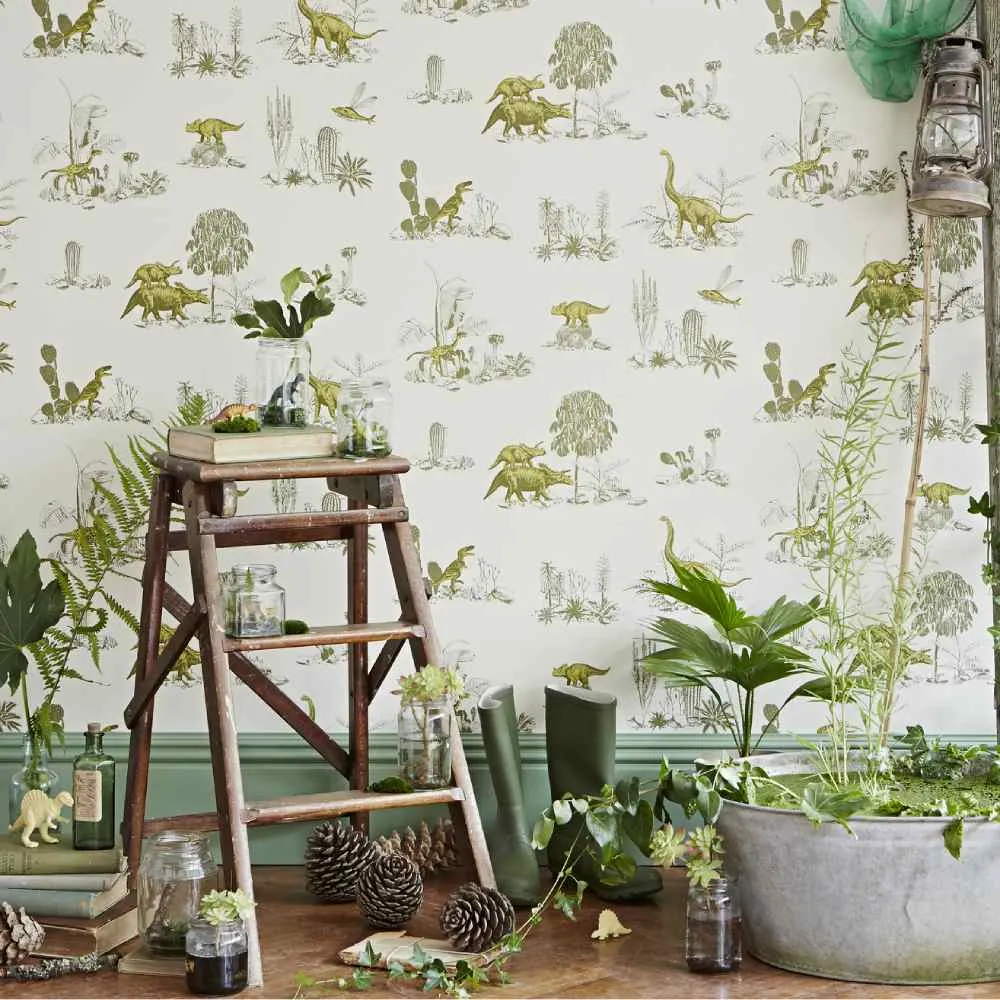 Dino Classic Wallpaper - Yellow Green