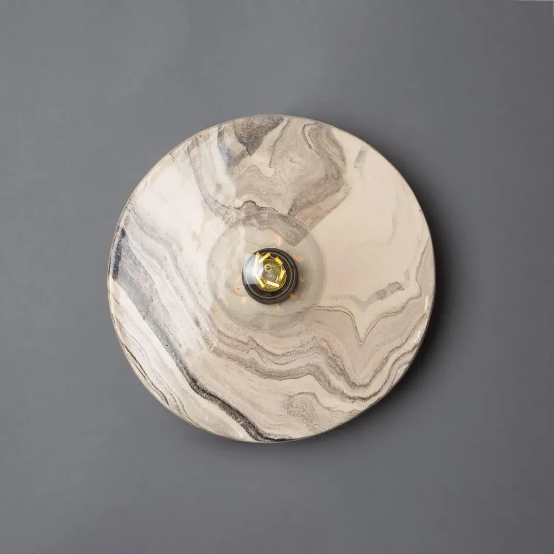 Disc Wall Light - Marbled, Ceramic