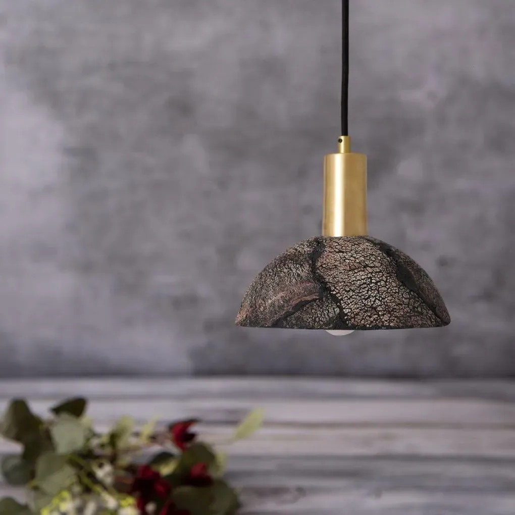 Dome Pendant Light - Black Clay, Ceramic image