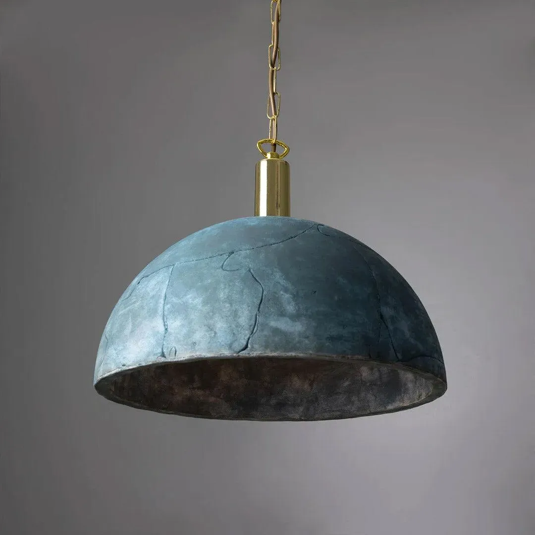 Dome Pendant Light - Blue Earth, Ceramic