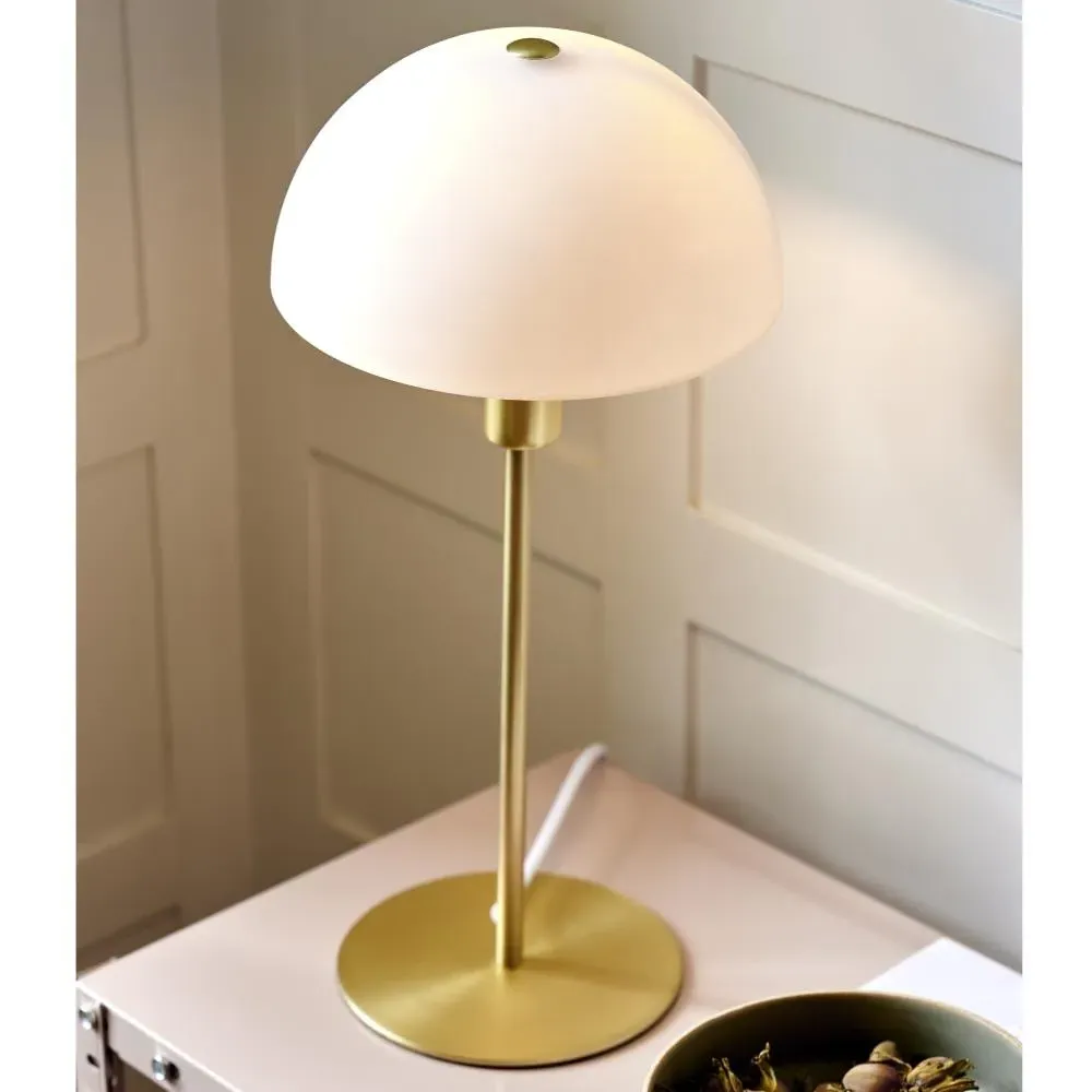 Dome Table Lamp - Brass, Opal Glass