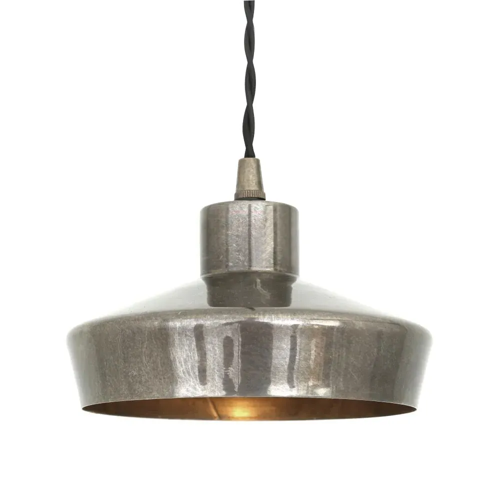 Domed Pendant Light with Cable - Antique Silver