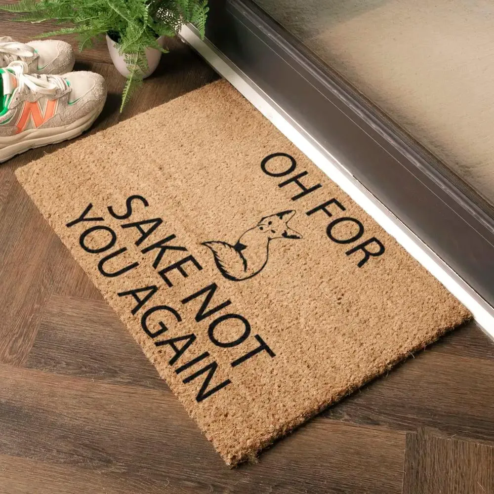 Doormat with Typography - Black, Coir