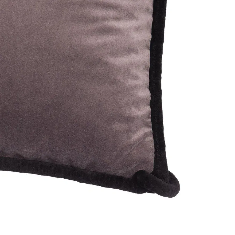 Double-Sided Cushion with Knotted Trim - Plum, Velvet