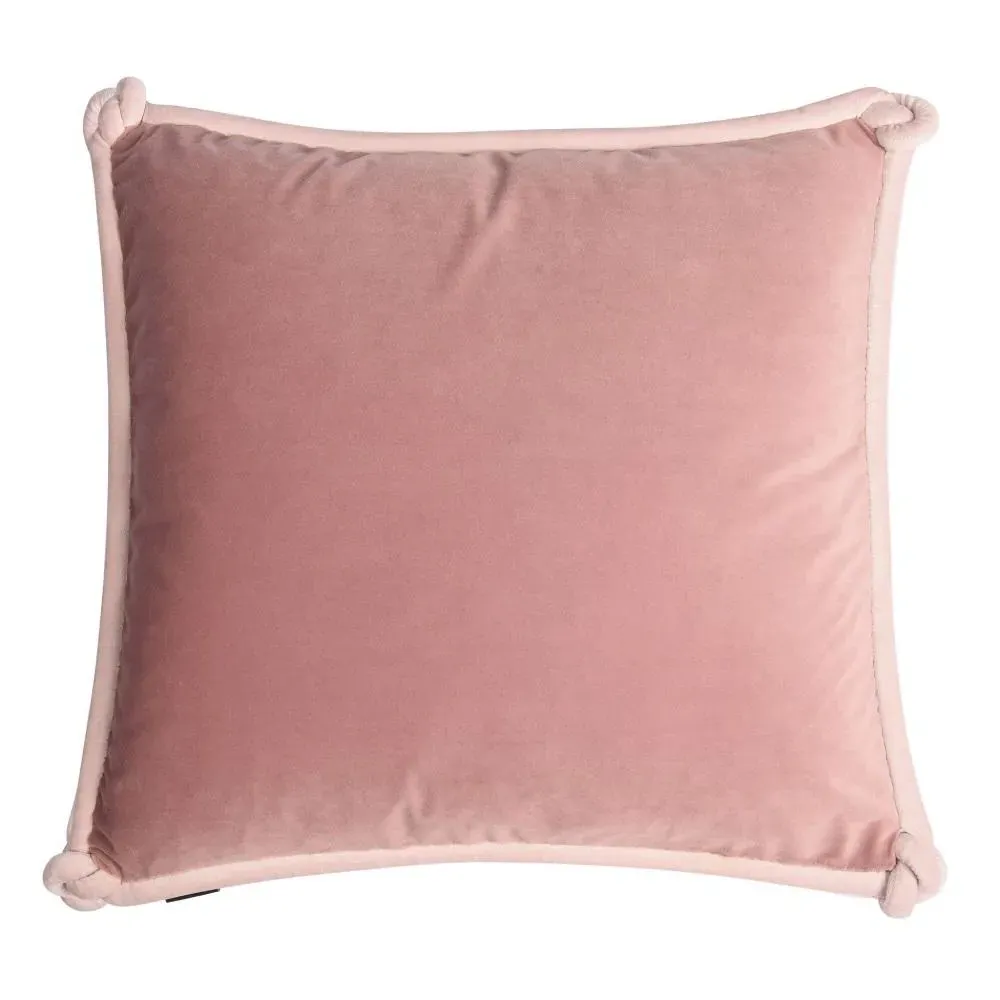 Double-Sided Cushion with Knotted Trim - Red, Velvet