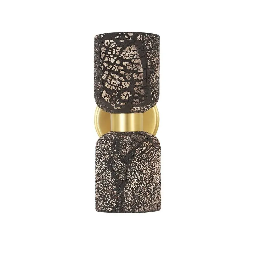 Double Wall Light - Black, Ceramic & Brass