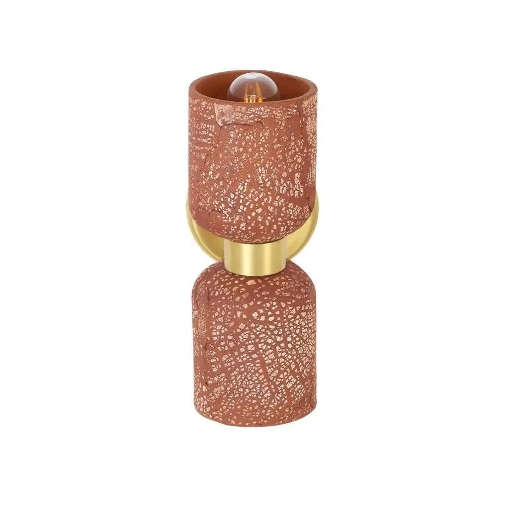 Double Wall Light - Red, Ceramic & Brass