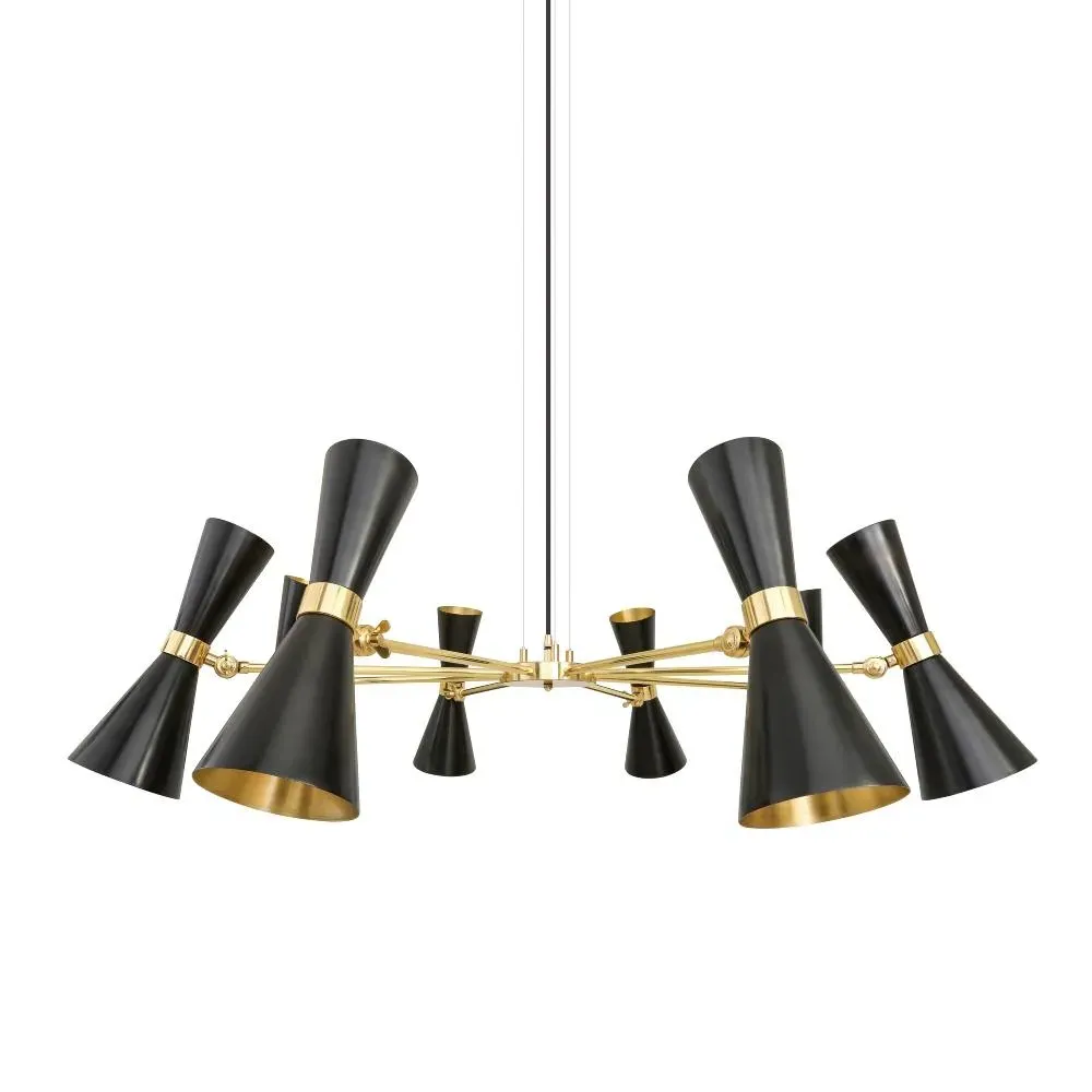Eight Arm Contemporary Chandelier - Black