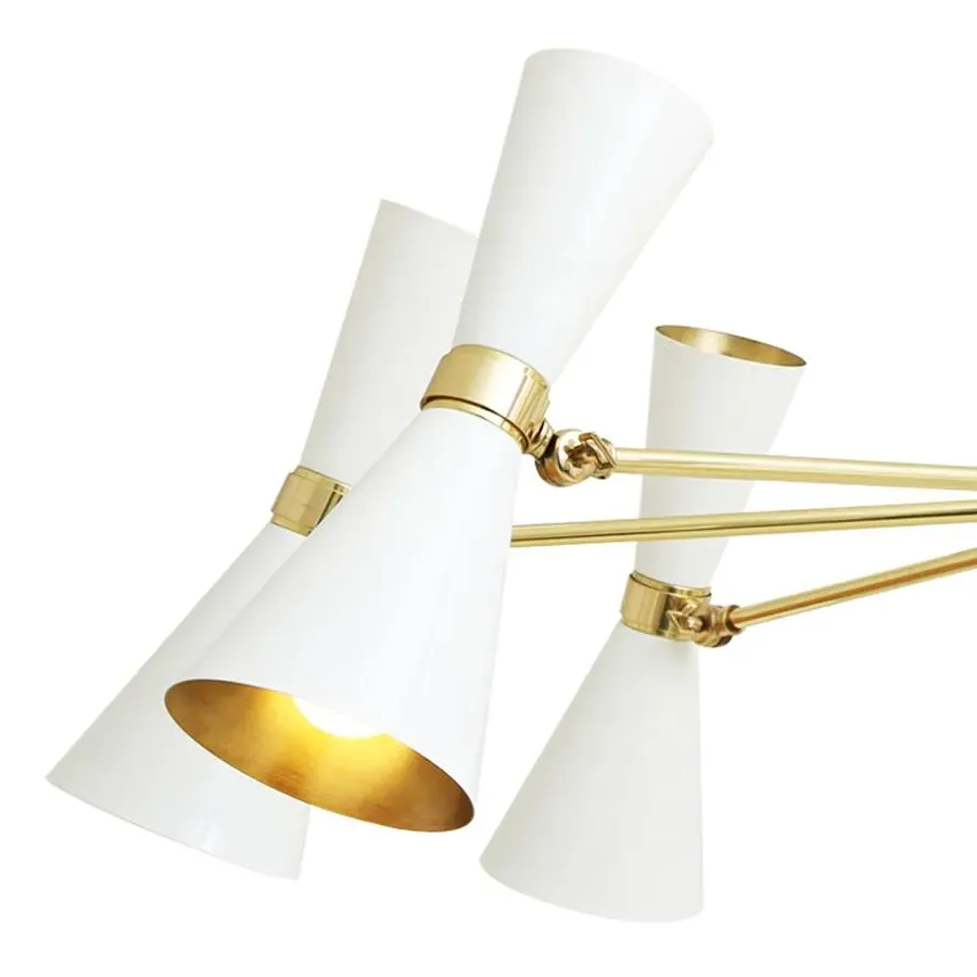 Eight Arm Contemporary Chandelier - White