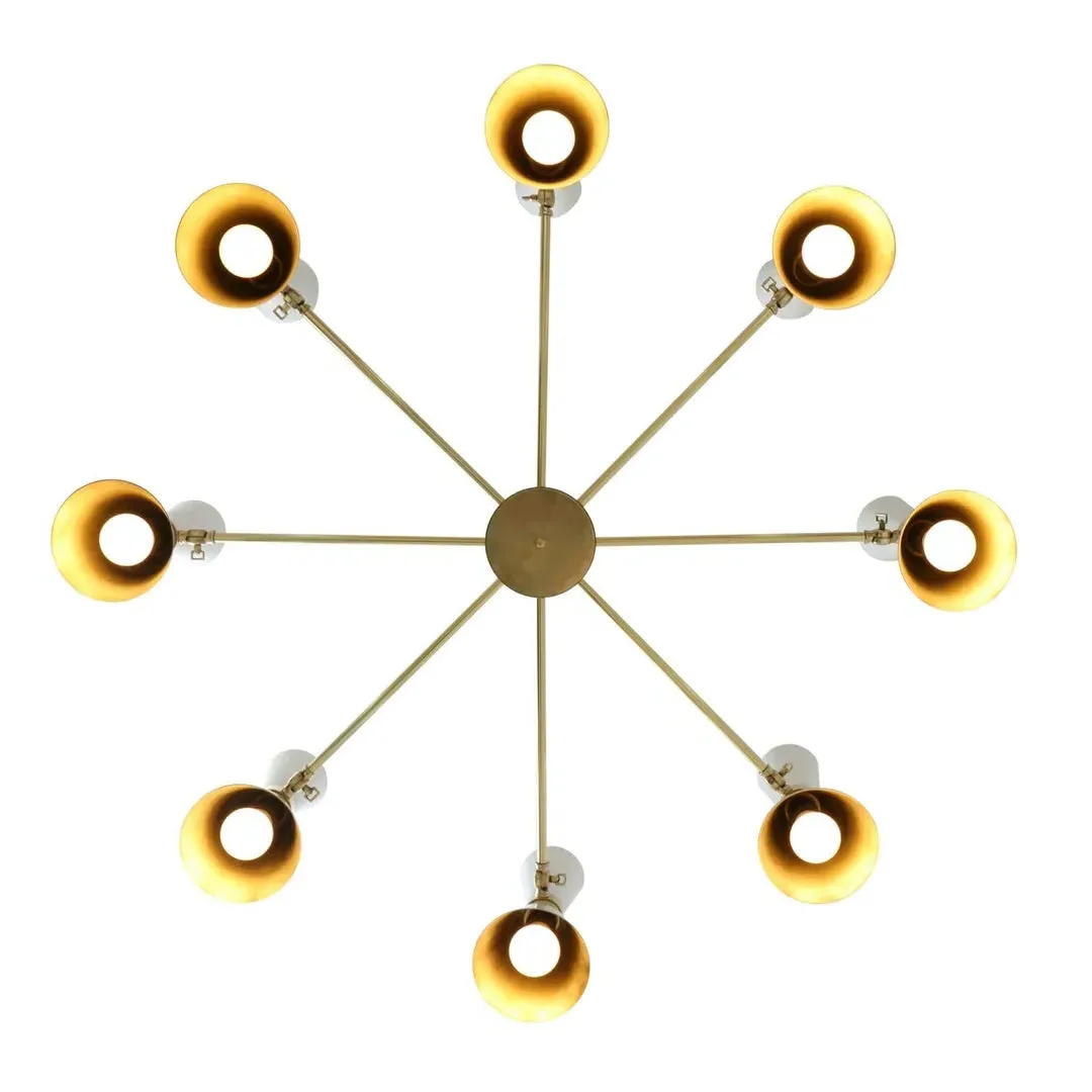 Eight Arm Contemporary Chandelier - White