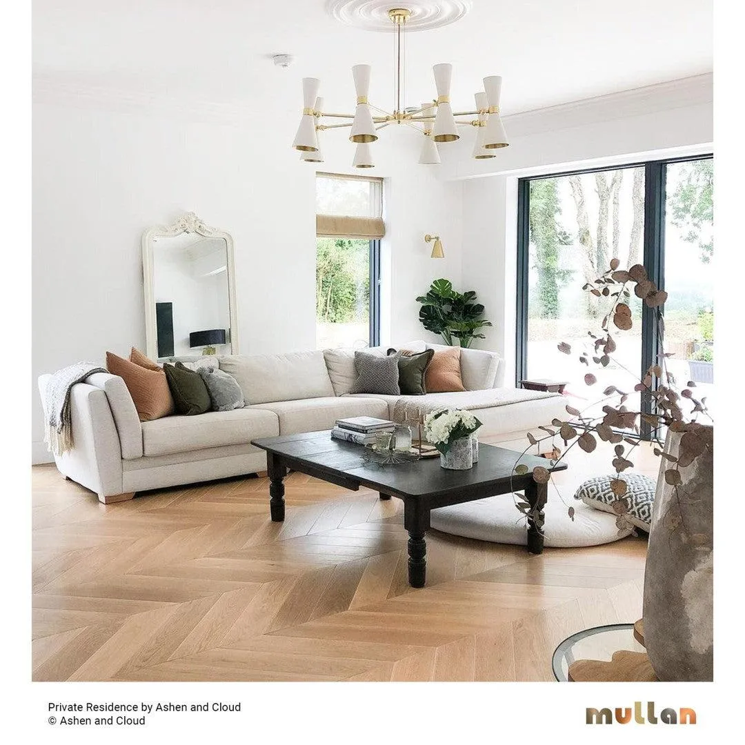 Eight Arm Contemporary Chandelier - White