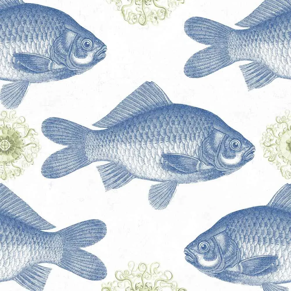 Fish Wallpaper Set - Blue, 3 Rolls