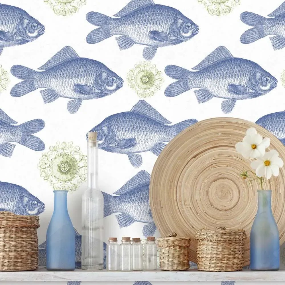 Fish Wallpaper Set - Blue, 3 Rolls image