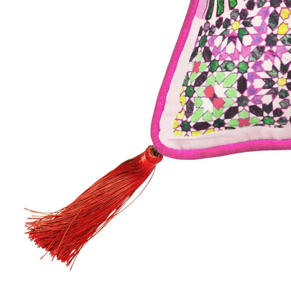 Floor Cushion with Tassels - Silk, Velvet