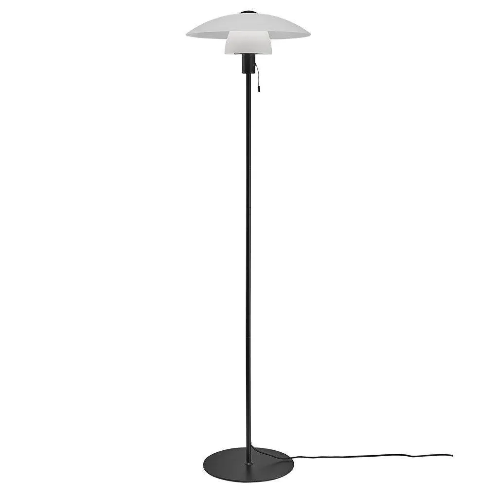 Floor Lamp with Dual Shades - White, Glass