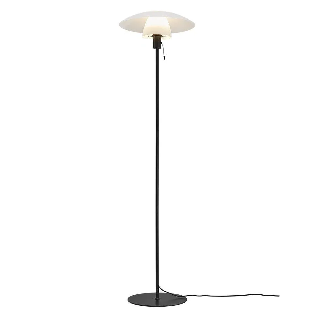 Floor Lamp with Dual Shades - White, Glass