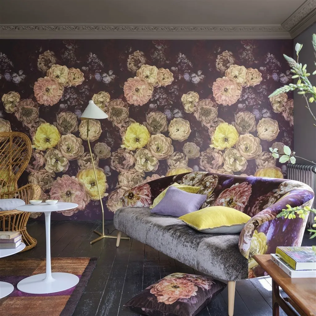 Floral Wallpaper Panel - Rosewood, Paper image