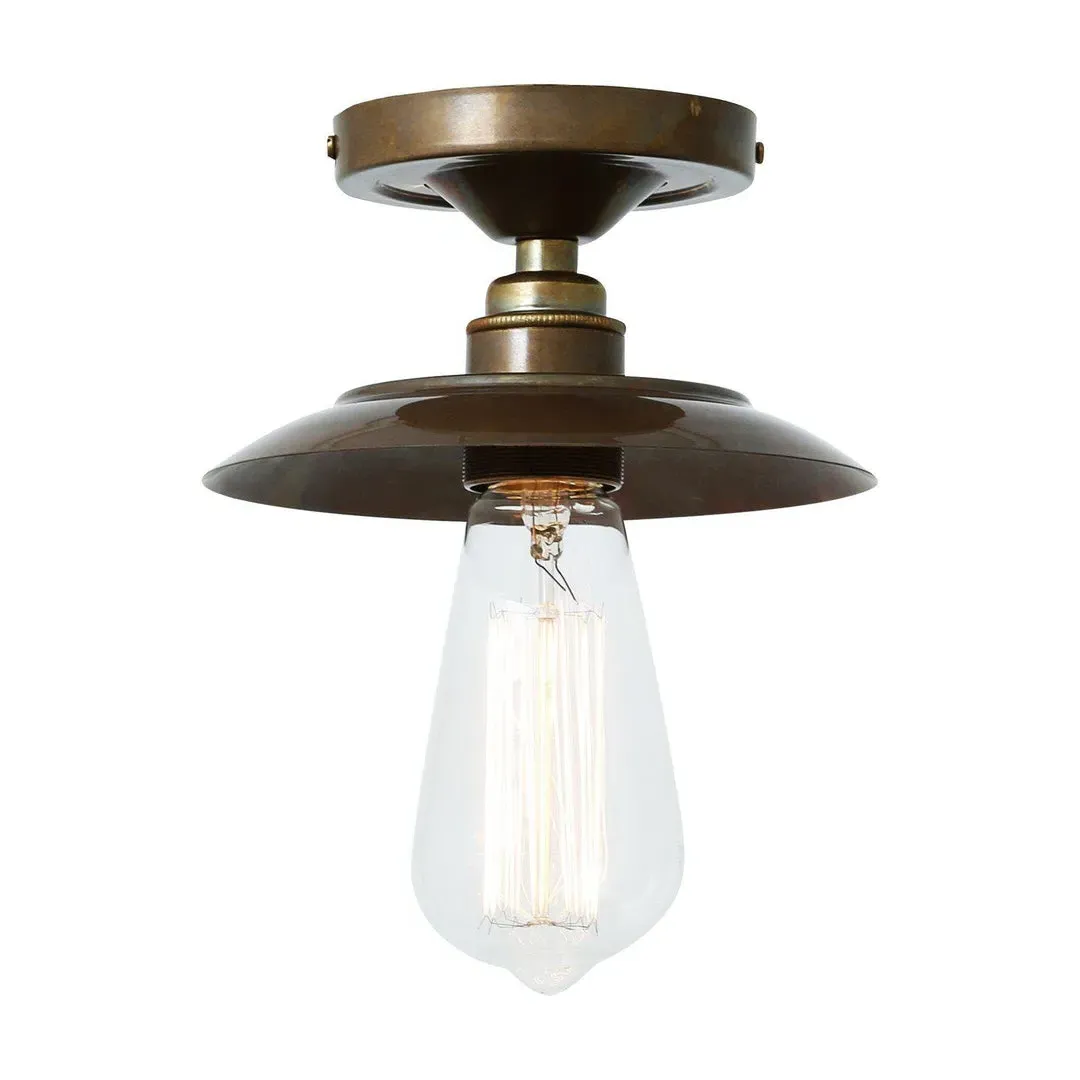 Flush Ceiling Light - Antique Brass, Metal image