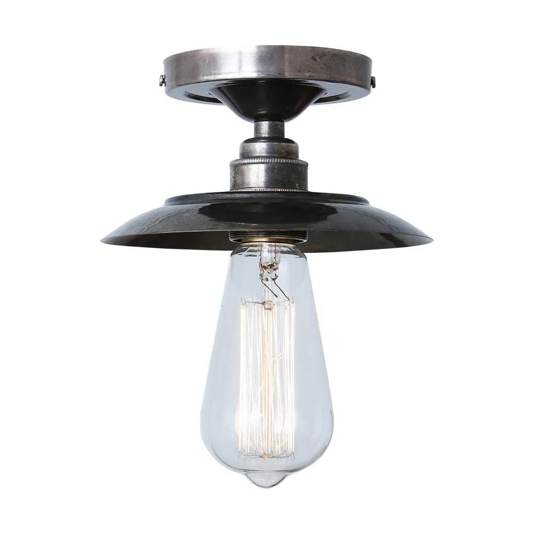 Flush Ceiling Light - Antique Silver, Metal
