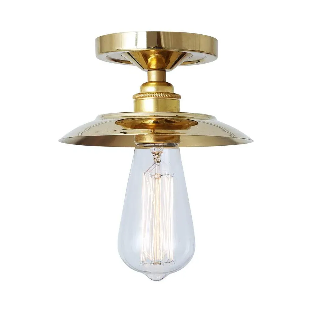 Flush Ceiling Light - Polished Brass, Metal