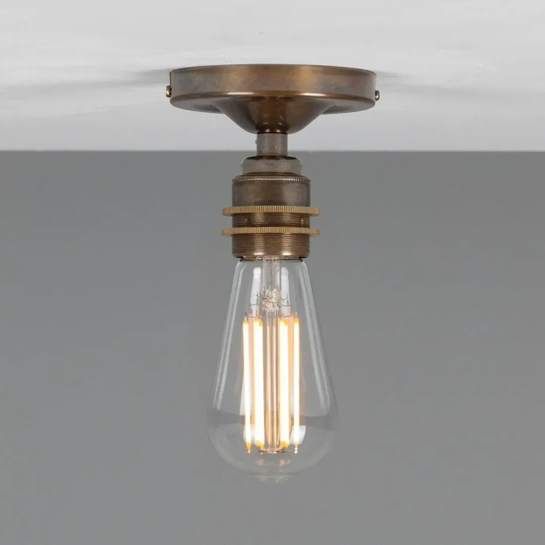 Flush Ceiling Light Vintage Style - Antique Brass image