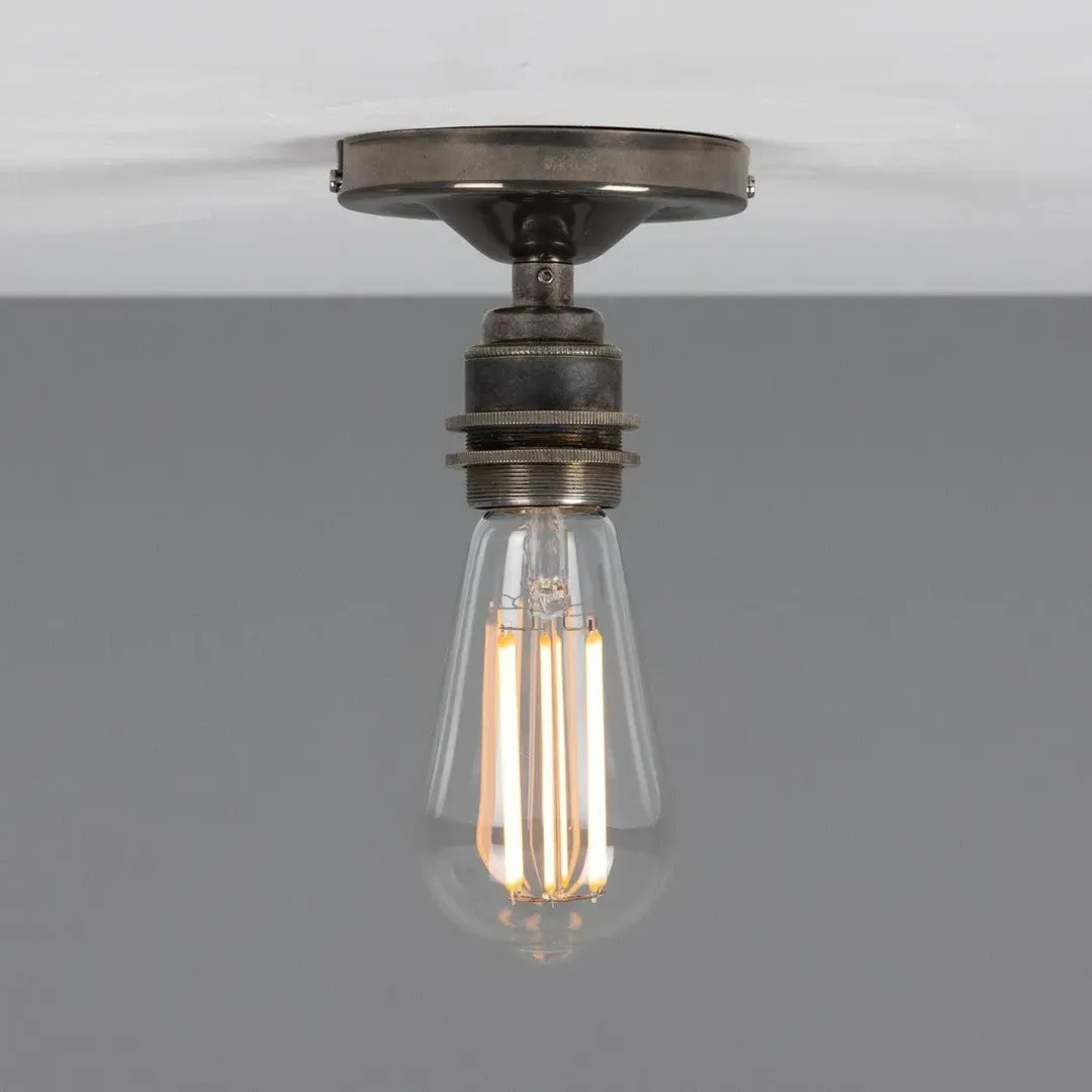 Flush Ceiling Light Vintage Style - Antique Silver