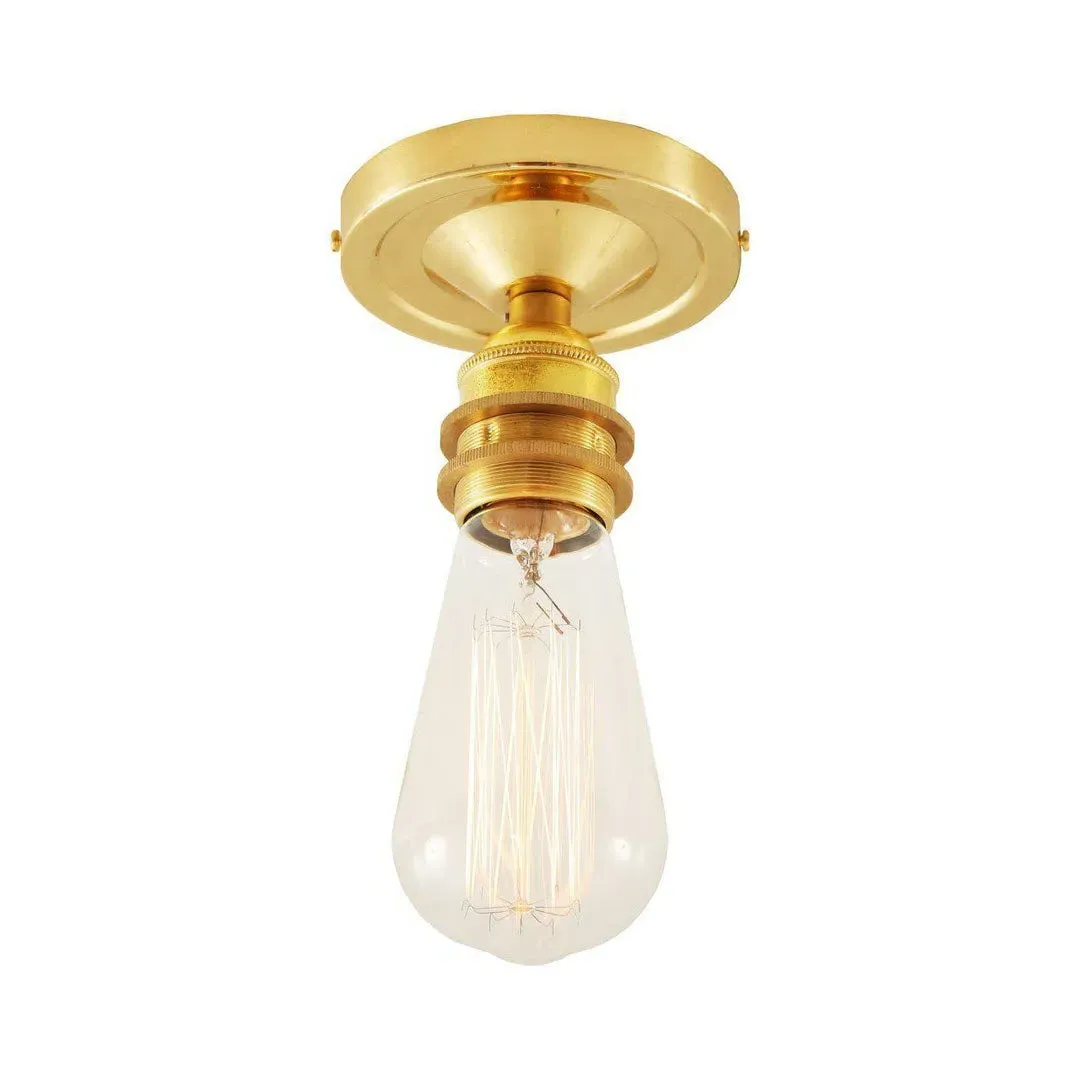 Flush Ceiling Light Vintage Style - Brass