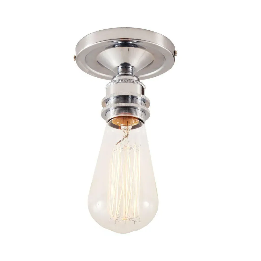 Flush Ceiling Light Vintage Style - Chrome