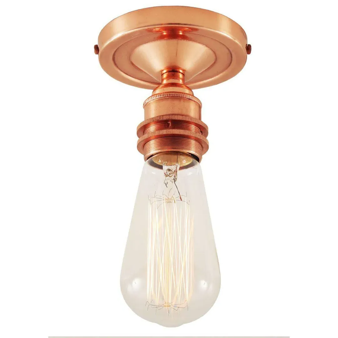 Flush Ceiling Light Vintage Style - Copper