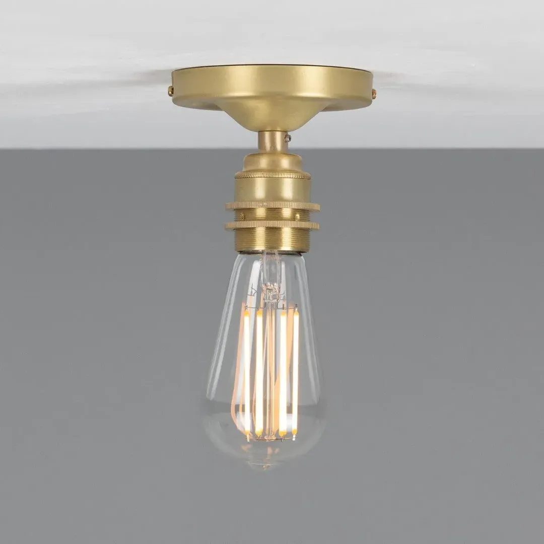 Flush Ceiling Light Vintage Style - Satin Brass