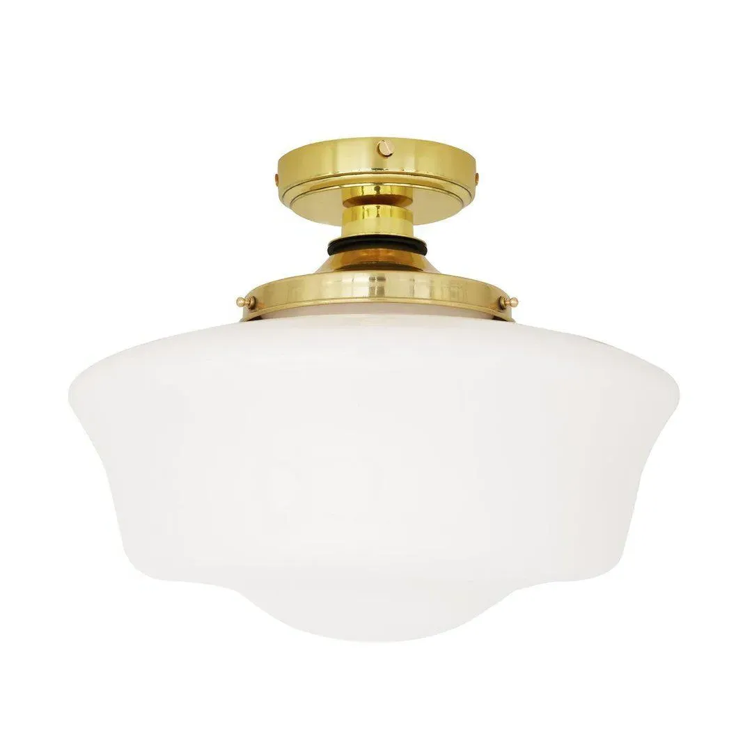 Flush Mount Ceiling Light - Brass, Glass image