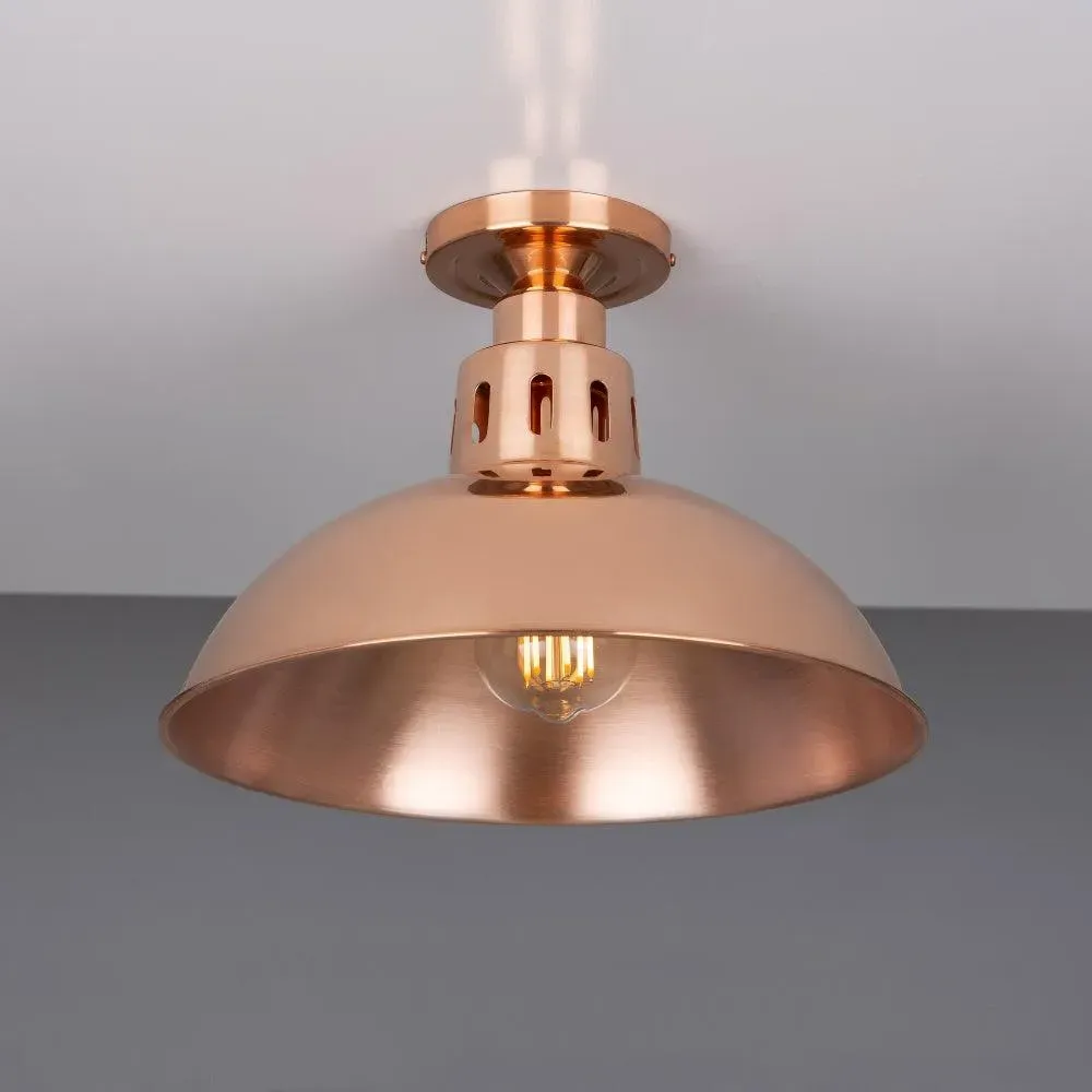 Flush Mount Ceiling Light - Copper, Metal